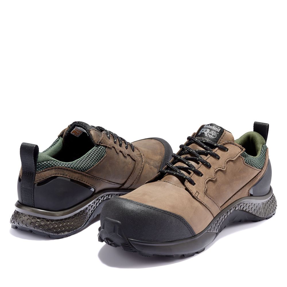 Timberland Mens Work Shoes PRO® Reaxion Comp Toe - Brown/Black - India KT8746593